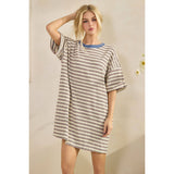 Stripe Knit Pullover Big Top Dress