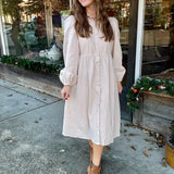 Charming Grace Button Front Midi Dress