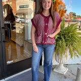 Fall Days Rib Knit Vest Cardigan