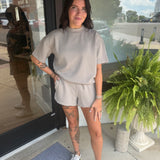 Scuba high neck top & dolphin shorts set