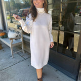 Warm Turtleneck Sweater Midi Dress
