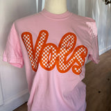 Pink Vols Checkered Graphic Tee