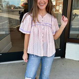 Sweet Meadow Button Top