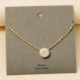 Cross On Pearl Pendant Chain Necklace