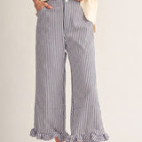 Fireside Stripe Ruffle Wide Leg Pants
