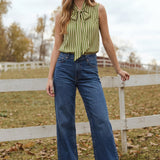 Fancy Friend Striped Top with Bow