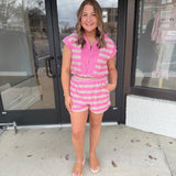Stay Awhile Striped Romper