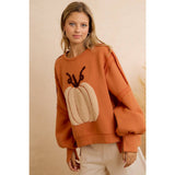 OVERSIZED PUMPKIN PATCH PULLOVER SWEATSHIRT
