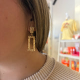 Hammered Rectangle Dangle Earrings