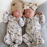 Bamboo Zipper Footie | Camo Cutie