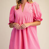 Puff Sleeve Mini Dress