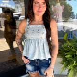 Sage & Sweetness Embroidered Tank