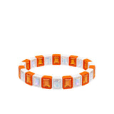 Lulu Mac Orange/White Rhinestone Bracelet