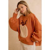 OVERSIZED PUMPKIN PATCH PULLOVER SWEATSHIRT