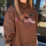 Mallard Embroidered Mock-Neck Sweatshirt