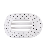 White Polka Dot Party Large Flat Round Hair Clip