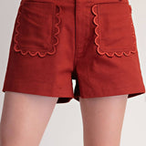 Scallop Detail Pocket Colette Shorts