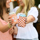 Gingham Tri Star Can Cooler