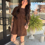 Dancing Days Suede Short Sleeve Romper