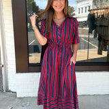 Bonfire Stripe Midi Dress