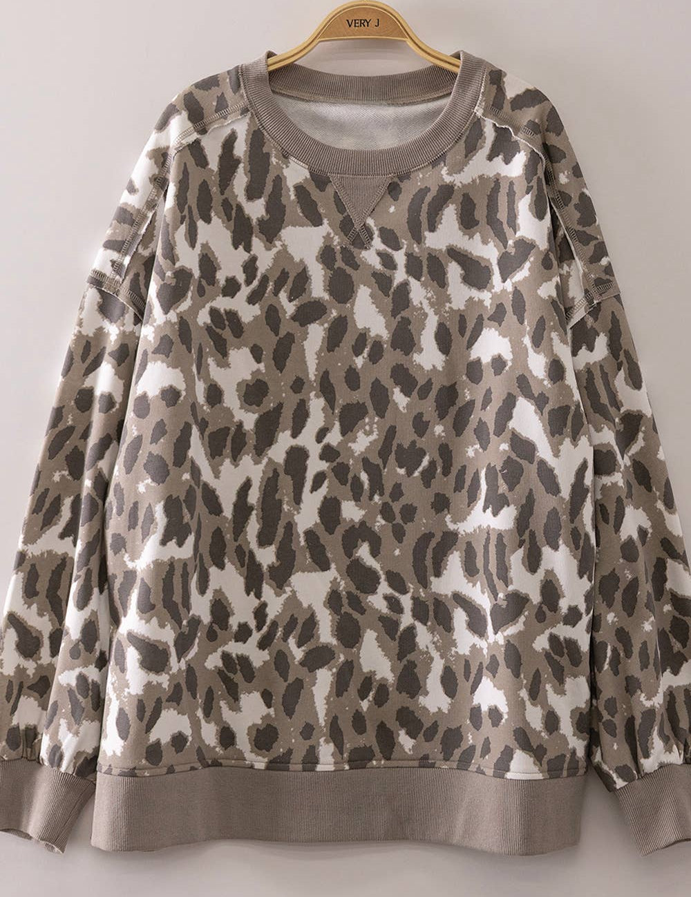 Leave it to leopard  Crew Neck Sweatshirt