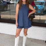 Washed Away Denim Set- 2 colors