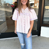 Sweet Meadow Button Top