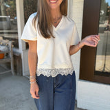 Social Lace Hem Top