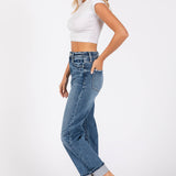 THE GIA HIGH RISE STRETCH RELAXED STRAIGHT W/ CUFFED HEM