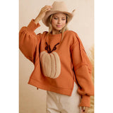 OVERSIZED PUMPKIN PATCH PULLOVER SWEATSHIRT