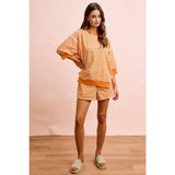 STRIPE TERRY SHORT SLEEVES SET