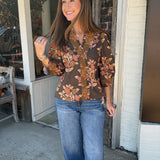 Hearthside Floral Bell Sleeve Blouse
