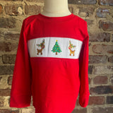 Reindeer Lights Smocked Christmas Top