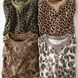 Leave it to leopard  Crew Neck Sweatshirt