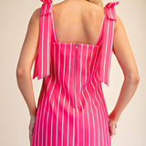 Tie-Strap Square-Neck Mini Dress