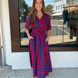 Bonfire Stripe Midi Dress