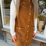 Chestnut Suede Button Down Dress