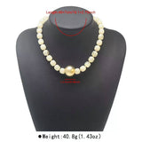Barrel Beaded & Gold Ball Centerpiece Necklace