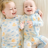 Convertible Bamboo Zip Romper | Bubble Duckies Blue