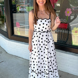 Classic Charm Polka Dot Midi Dress