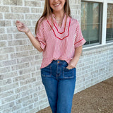 Classic Charm Striped Blouse