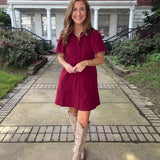 The Presley Collar Neck Button Down Mini Dress