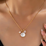 Baroque Pearl Coin Opal Necklace
