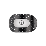 Black Polka Dot Party Medium Flat Round Hair Clip