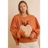 OVERSIZED PUMPKIN PATCH PULLOVER SWEATSHIRT