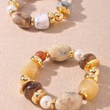 MARBLED BEAD PEARL BRACELET