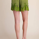 Satin Short With Lace Trim Detail
