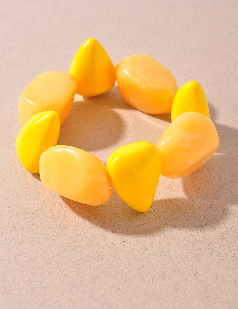 Color Pop Resin Bead Stretch Bracelet Set