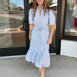 Coastal Charm Stripe Midi Dress