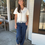Social Lace Hem Top